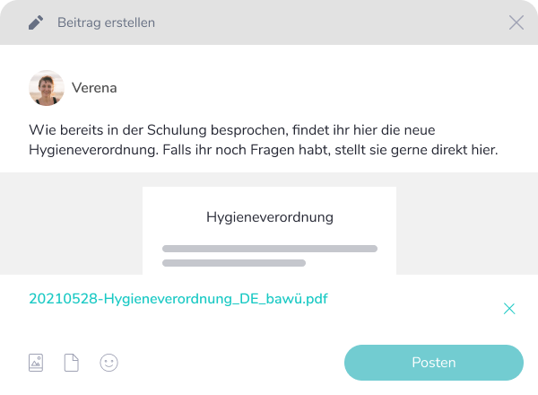 Beitrag erstellen - Hygieneverordnung (1)