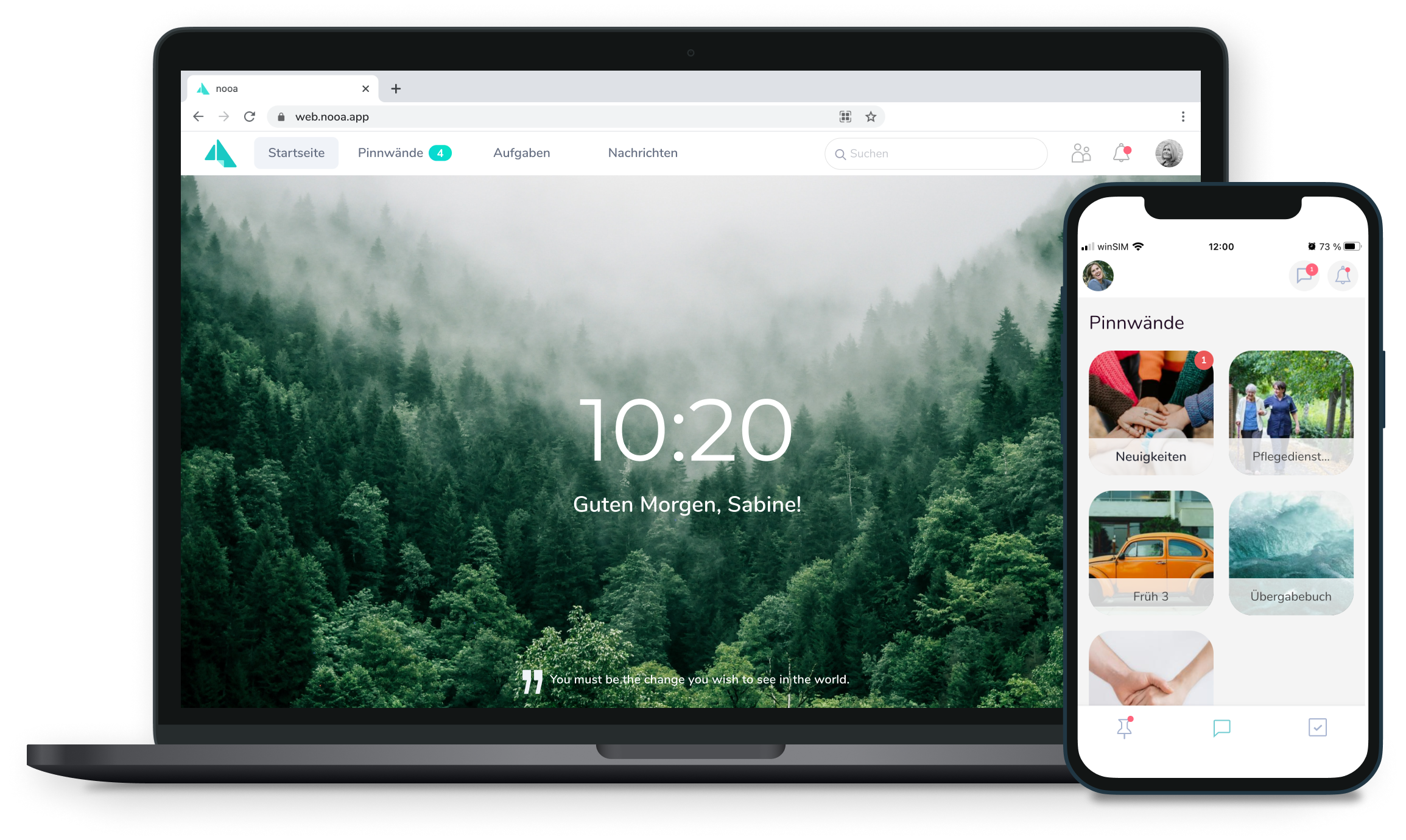 Mockup - Devices - Homescreen & Pinboard-1